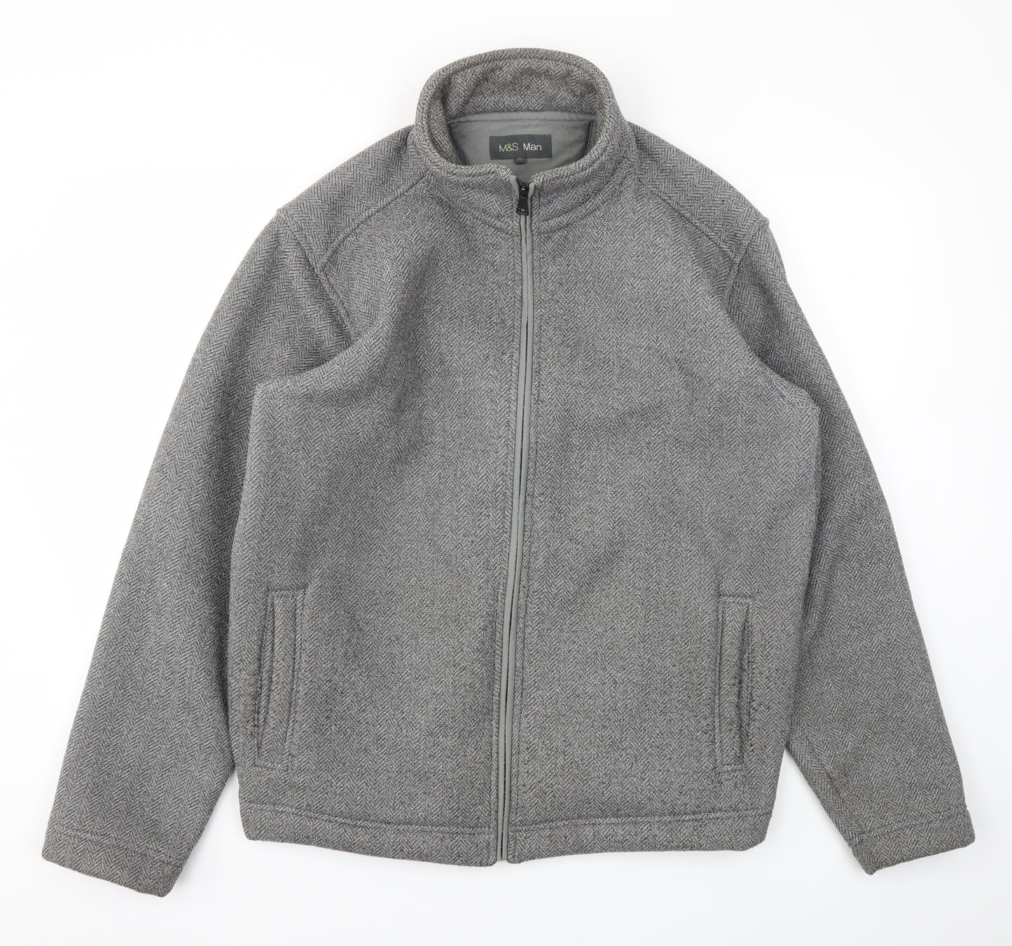 M&S Mens Grey   Full Zip Hoodie Size L