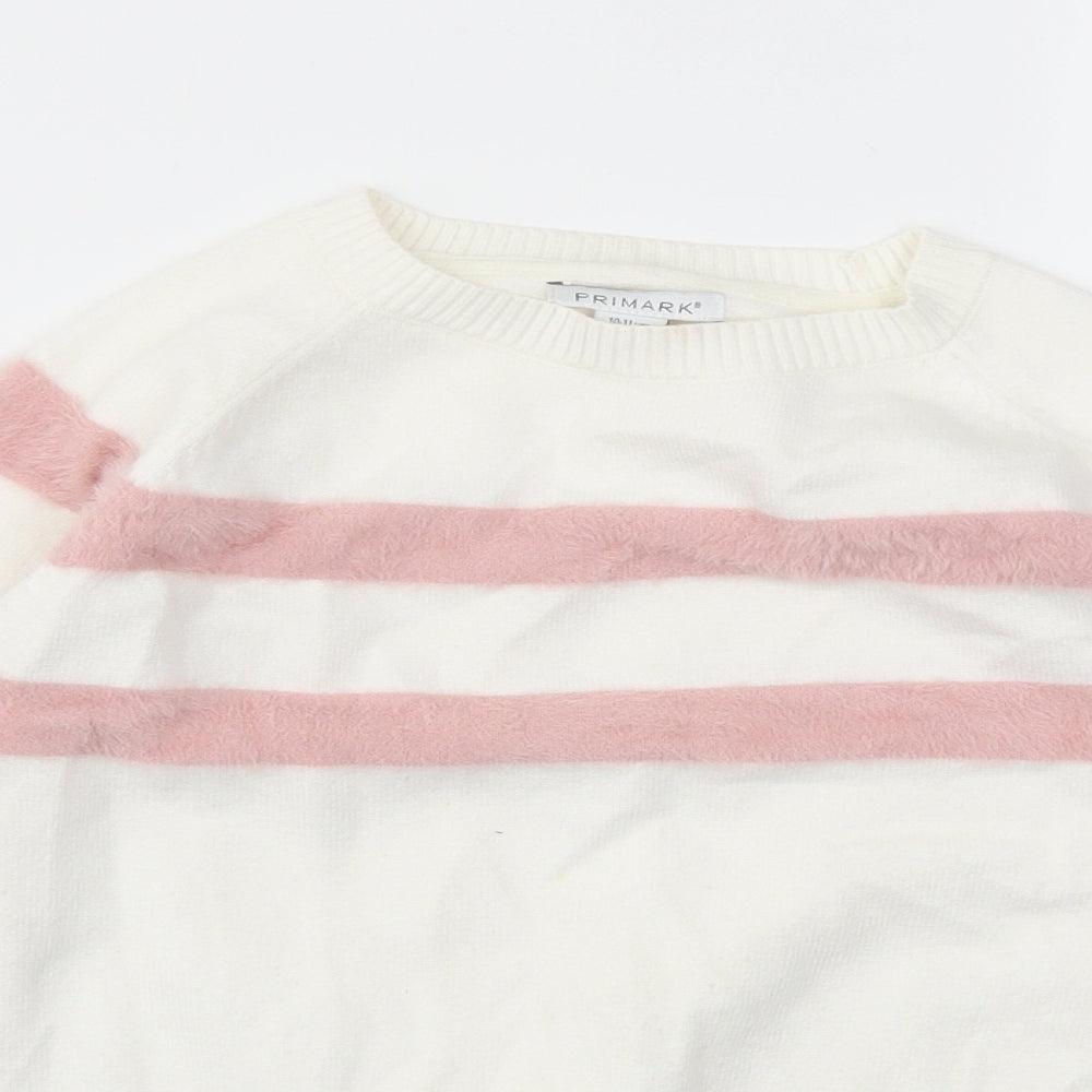 Primark Girls White   Pullover Sweatshirt Size 10-11 Years
