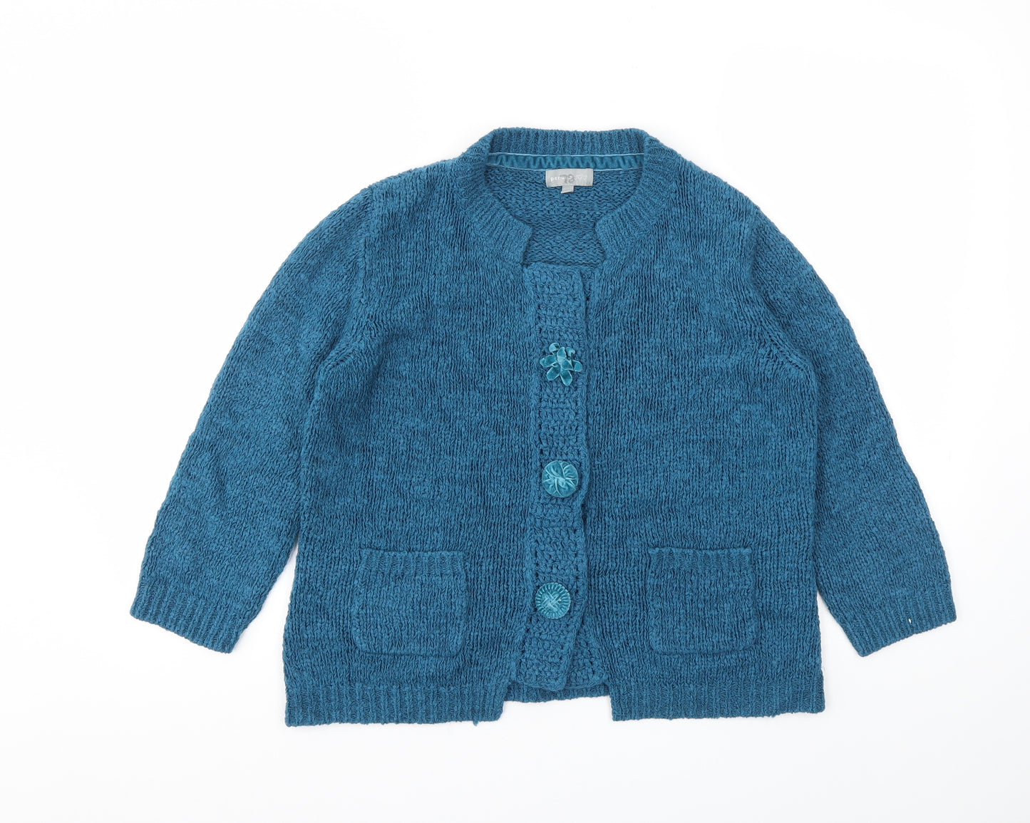 M&S Womens Blue   Cardigan Jumper Size M