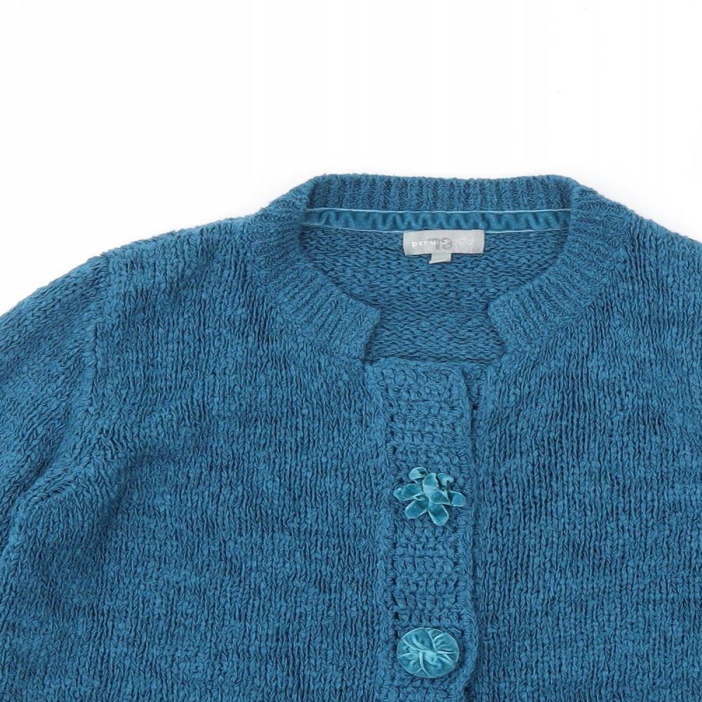 M&S Womens Blue   Cardigan Jumper Size M