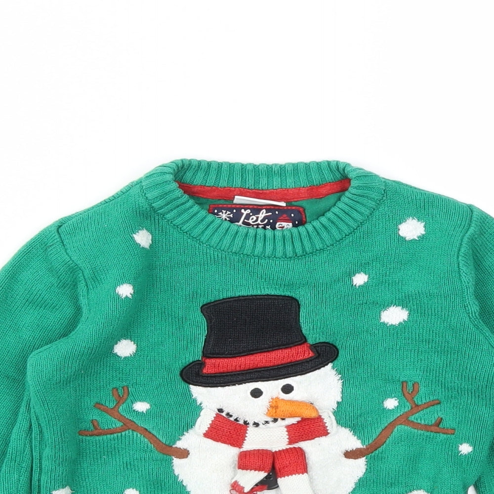 F&F Boys Green   Pullover Jumper Size 2-3 Years