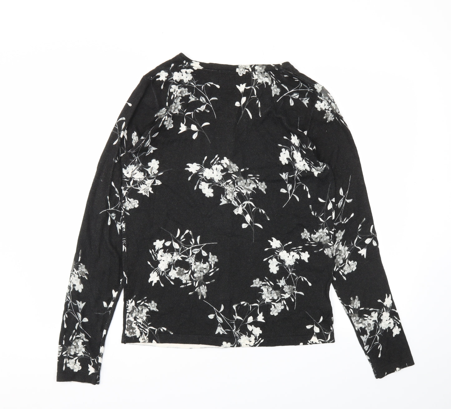 NEXT Womens Black Floral  Cardigan Jumper Size 12