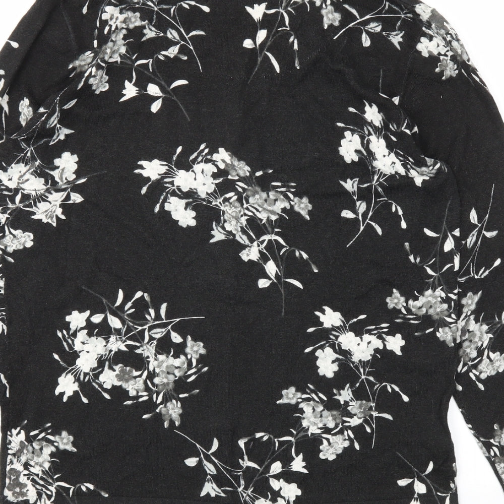 NEXT Womens Black Floral  Cardigan Jumper Size 12