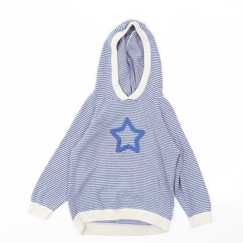 NEXT Boys Blue Striped  Pullover Hoodie Size 3-4 Years