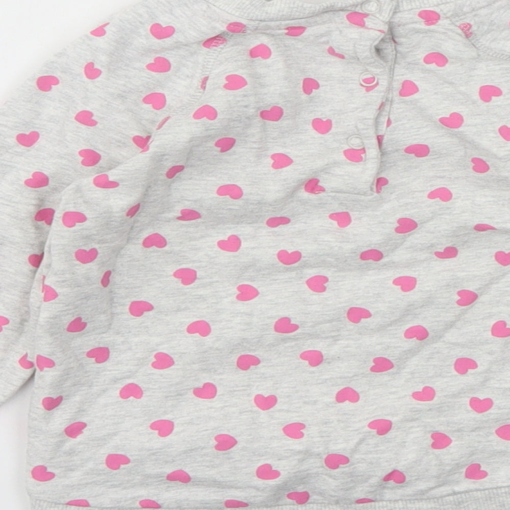 M Girls Grey Geometric  Pullover Jumper Size 18-24 Months