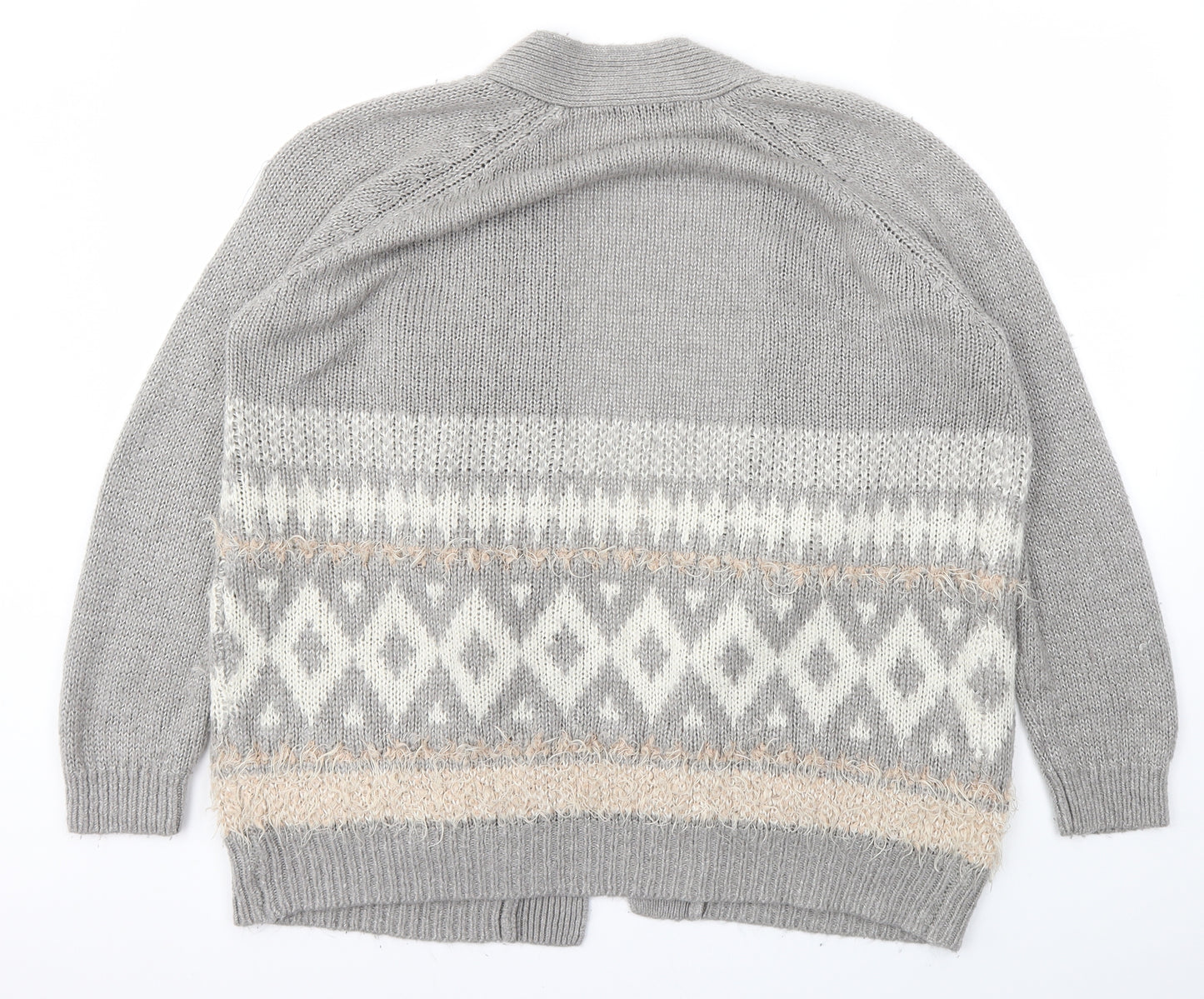 George Womens Grey Argyle/Diamond  Cardigan Jumper Size 18