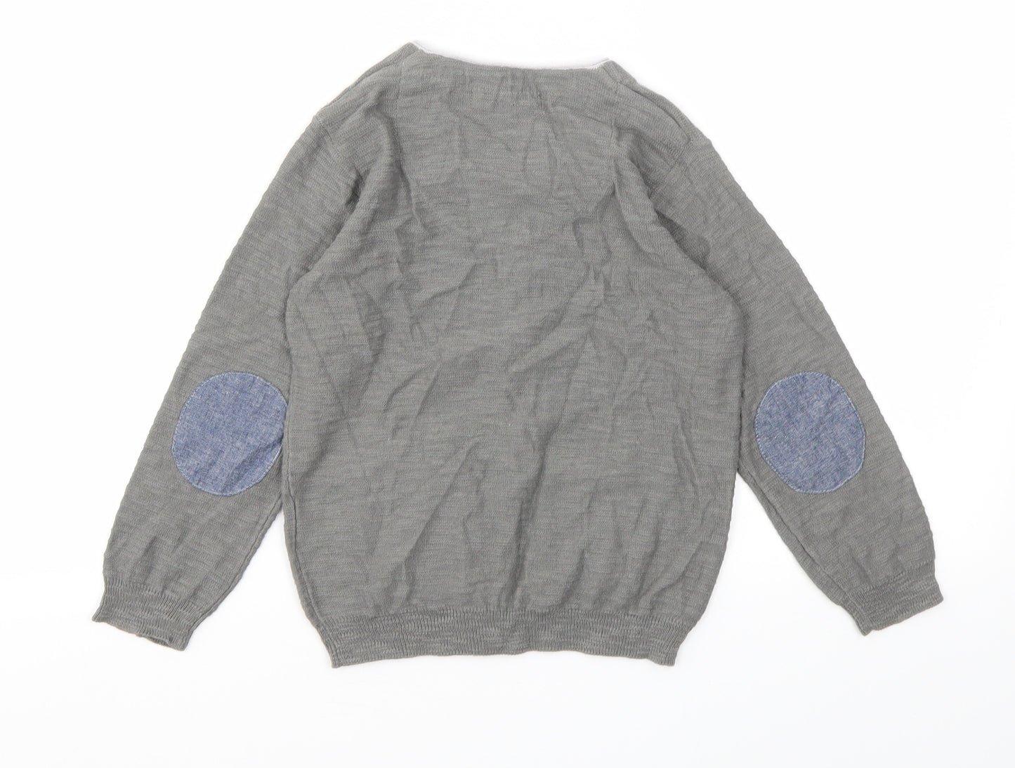 M&S Boys Grey   Cardigan Jumper Size 3-4 Years