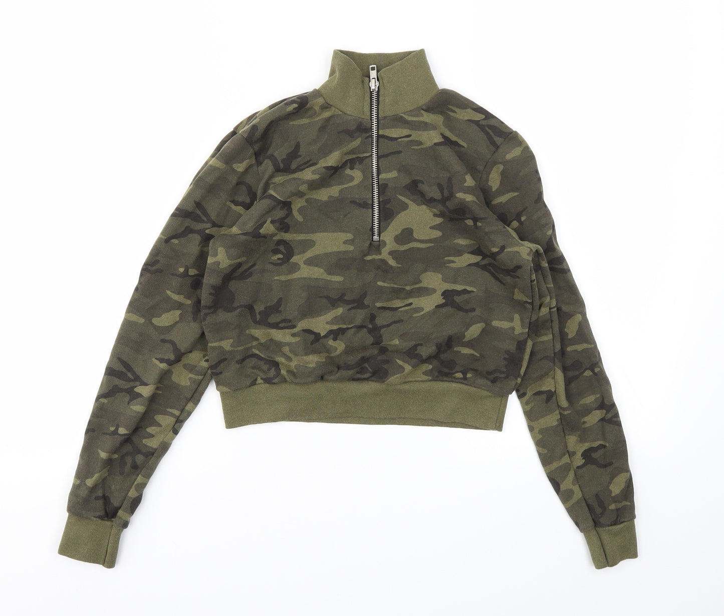 M&Co Girls Green Camouflage  Full Zip Jumper Size 11 Years