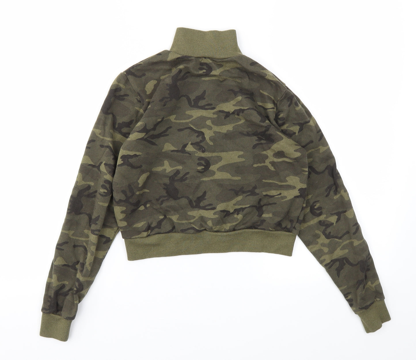 M&Co Girls Green Camouflage  Full Zip Jumper Size 11 Years