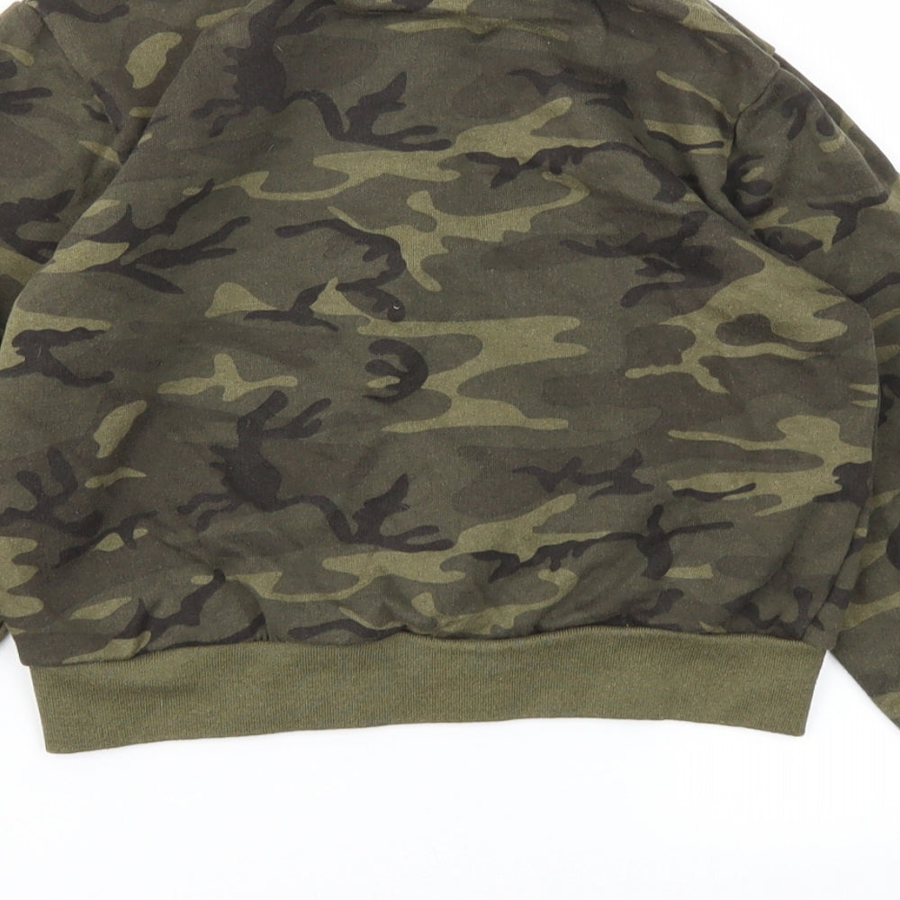 M&Co Girls Green Camouflage  Full Zip Jumper Size 11 Years