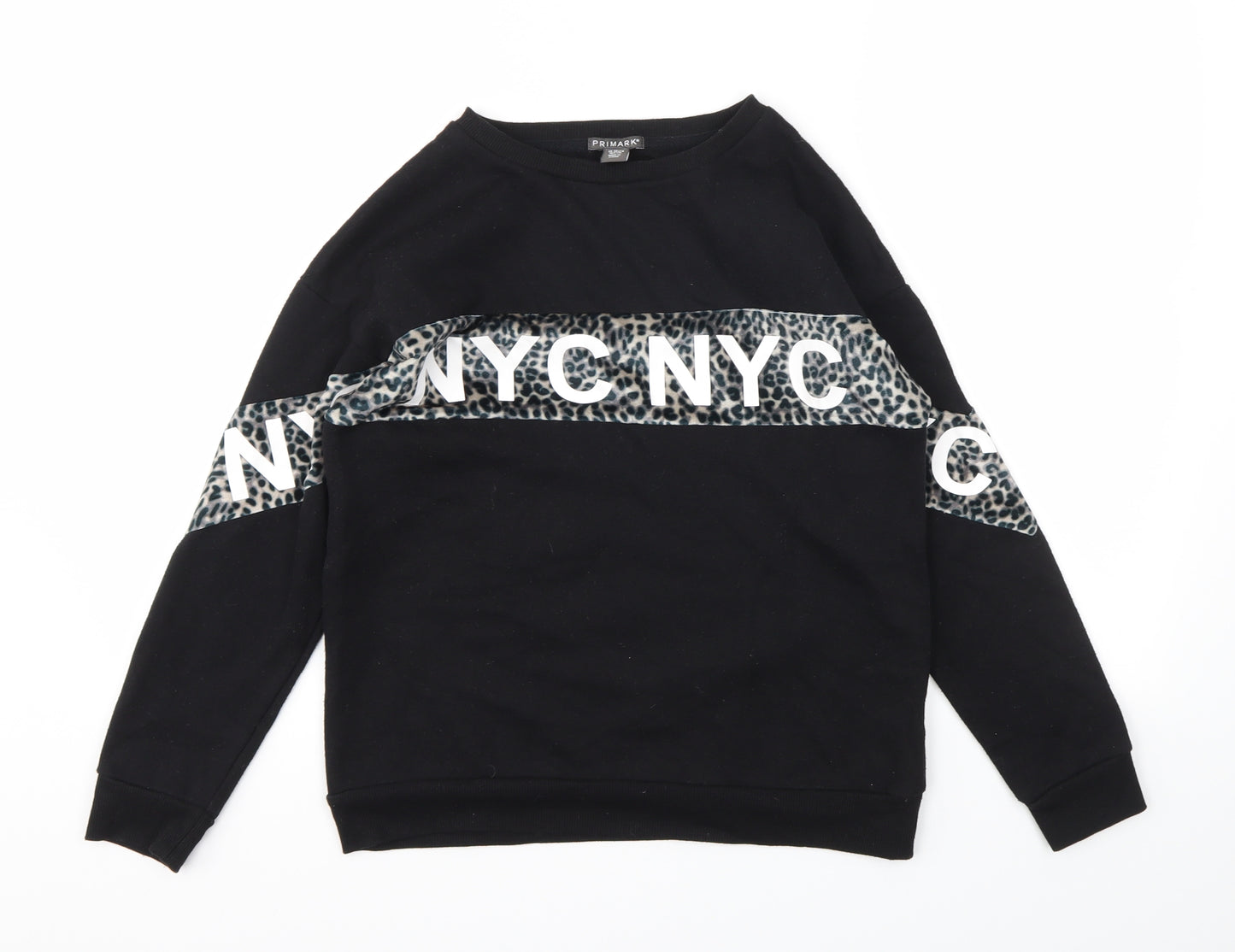 Primark Girls Black Camouflage  Pullover Jumper Size 13-14 Years