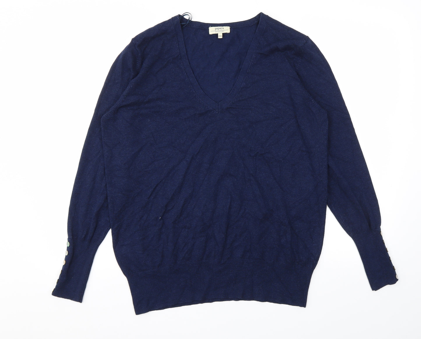Papaya Womens Blue   Cardigan Jumper Size 20