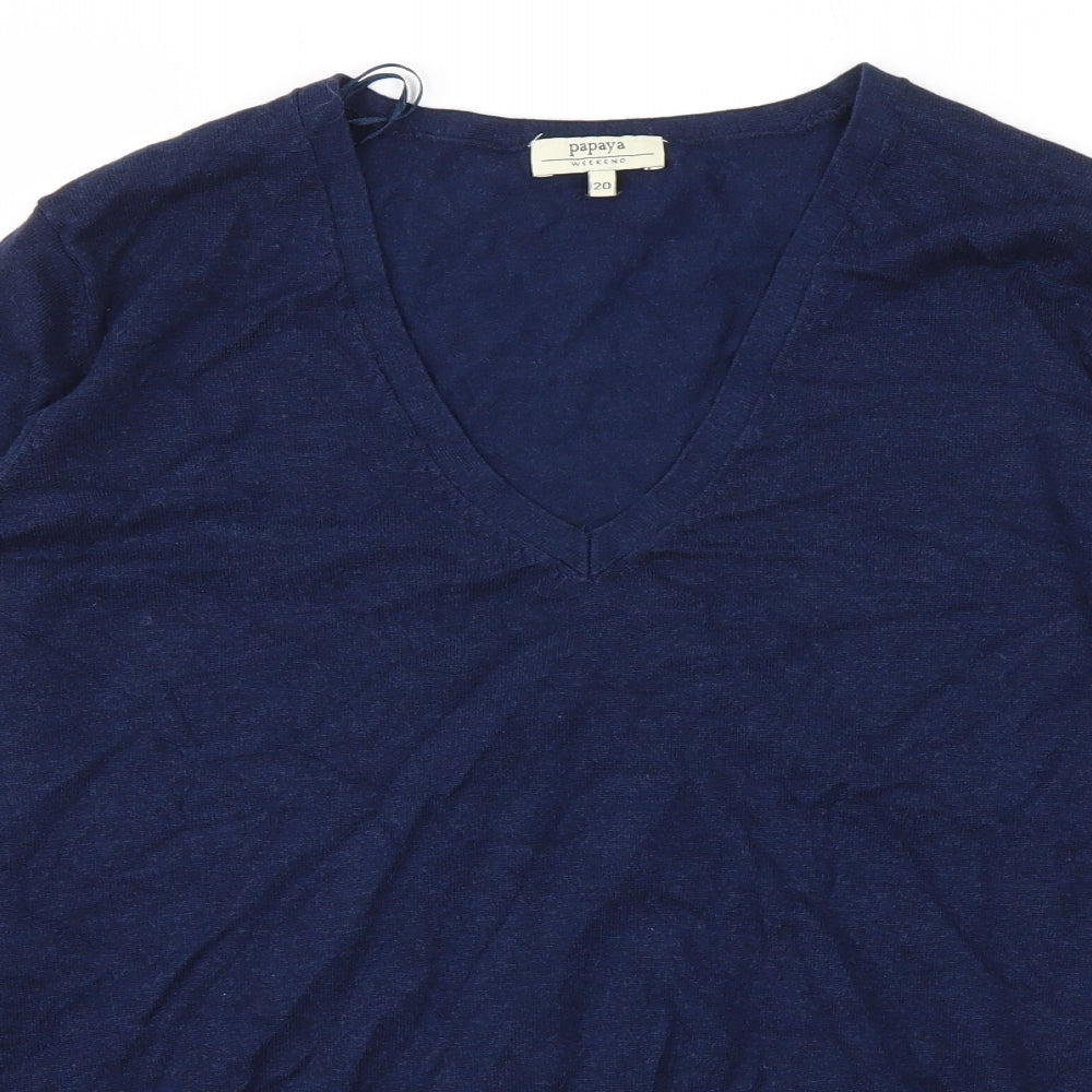 Papaya Womens Blue   Cardigan Jumper Size 20