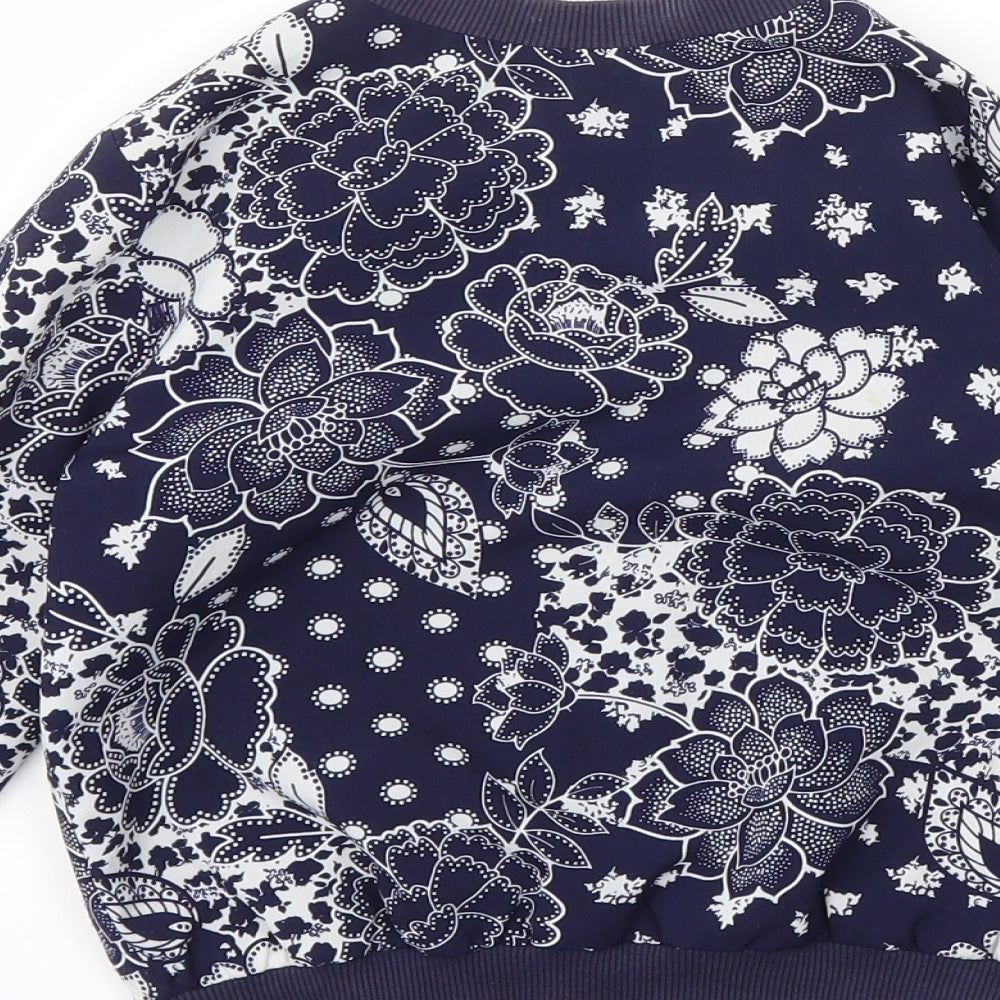 F&F Girls Blue Floral  Basic Jacket Jacket Size 6-7 Years