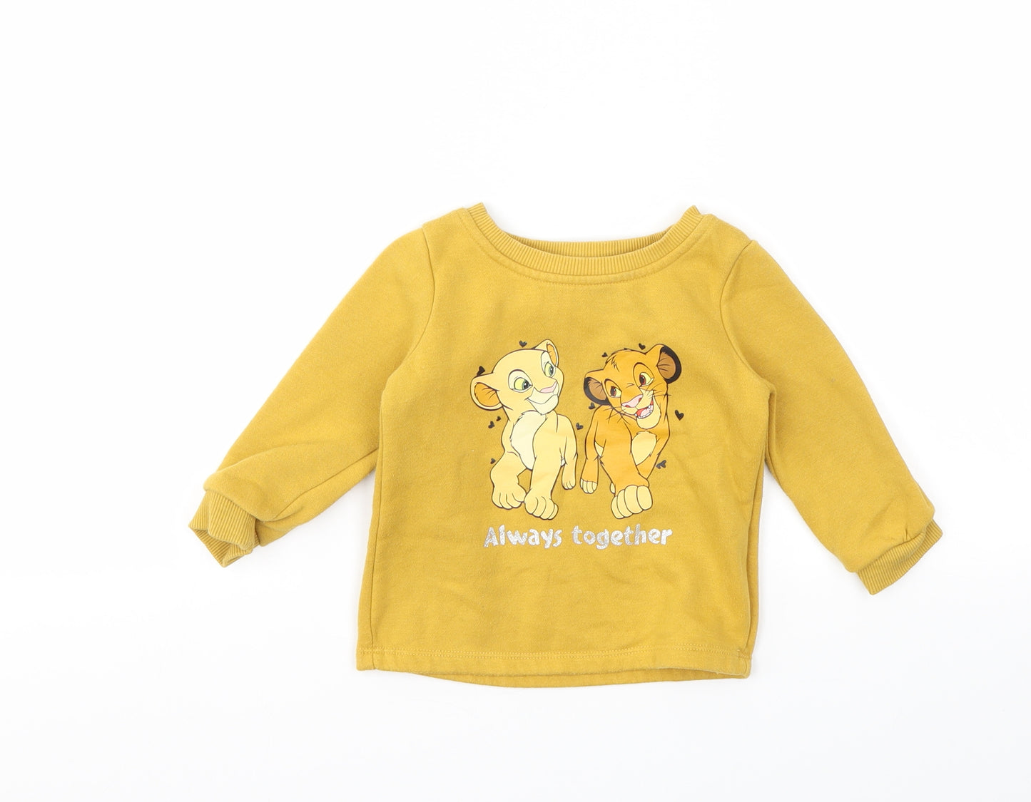 Primark Girls Yellow Animal Print  Pullover Jumper Size 18-24 Months