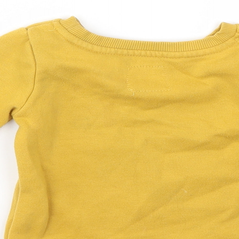 Primark Girls Yellow Animal Print  Pullover Jumper Size 18-24 Months