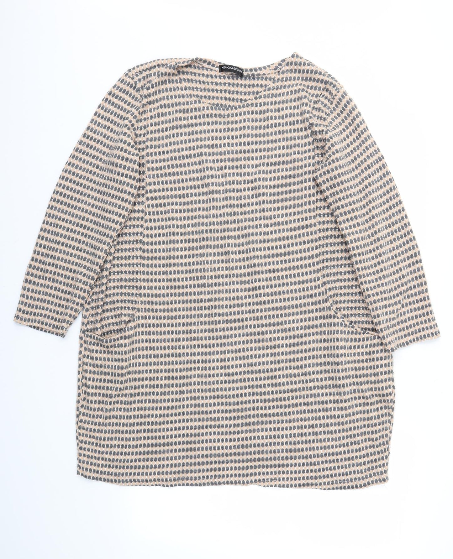 NEW COLLECTION  Womens Orange Geometric  Fit & Flare  Size L