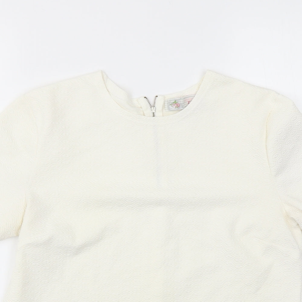 CAMEO ROSE  Womens Ivory   Basic T-Shirt Size 10