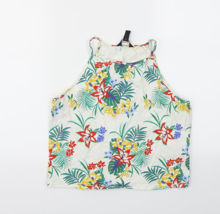 NEW LOOK  Womens Multicoloured Floral  Basic T-Shirt Size 16