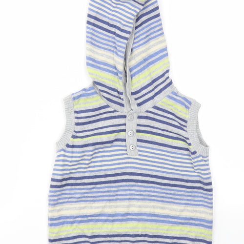 Preworn Boys Multicoloured Striped  Pullover Jumper Size 4-5 Years