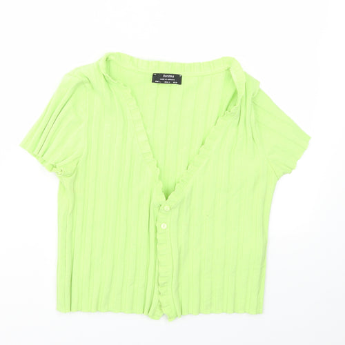 Bershka Womens Green   Cardigan Jumper Size L