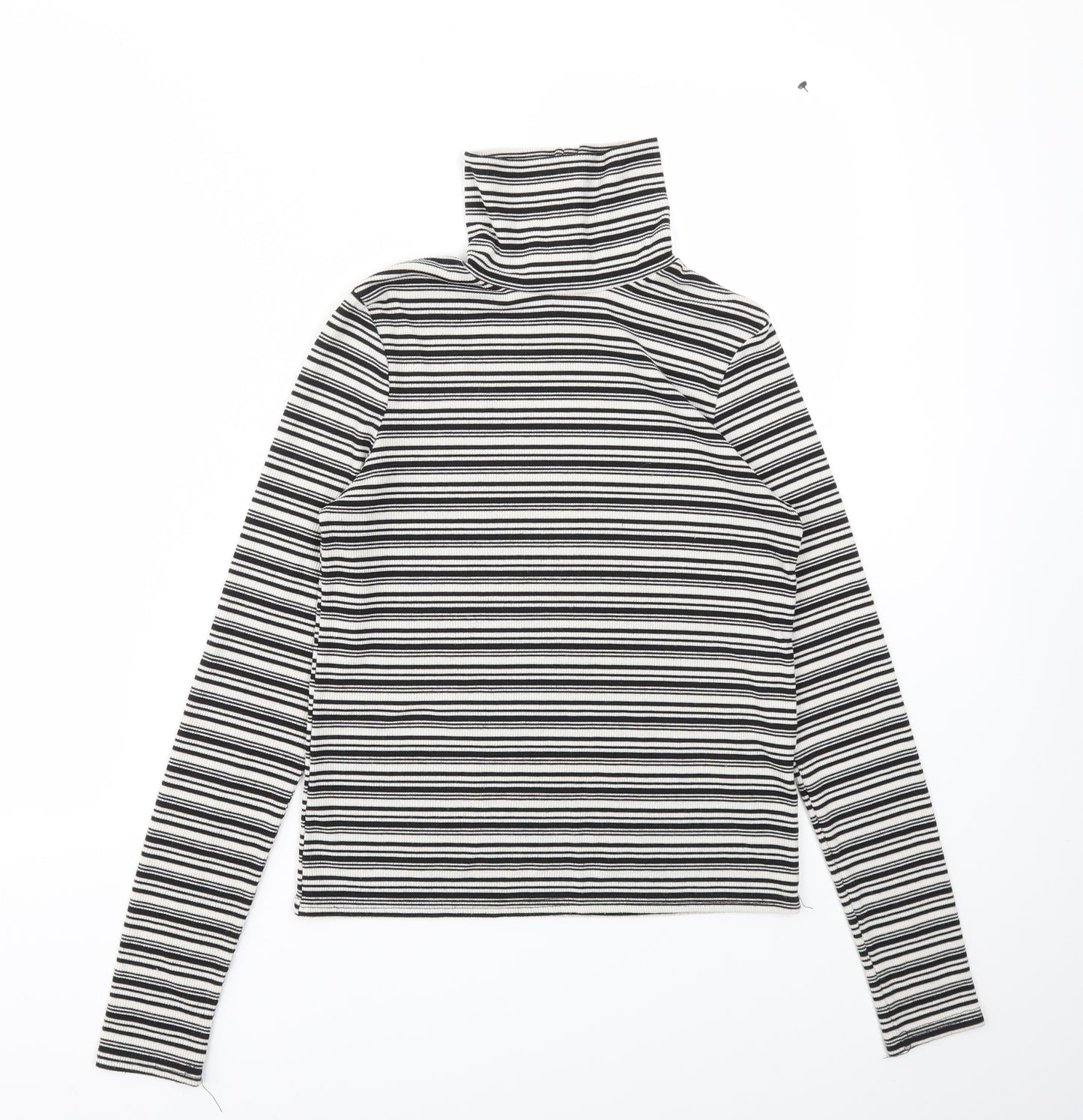 Cooperative Womens Black Striped  Basic T-Shirt Size S