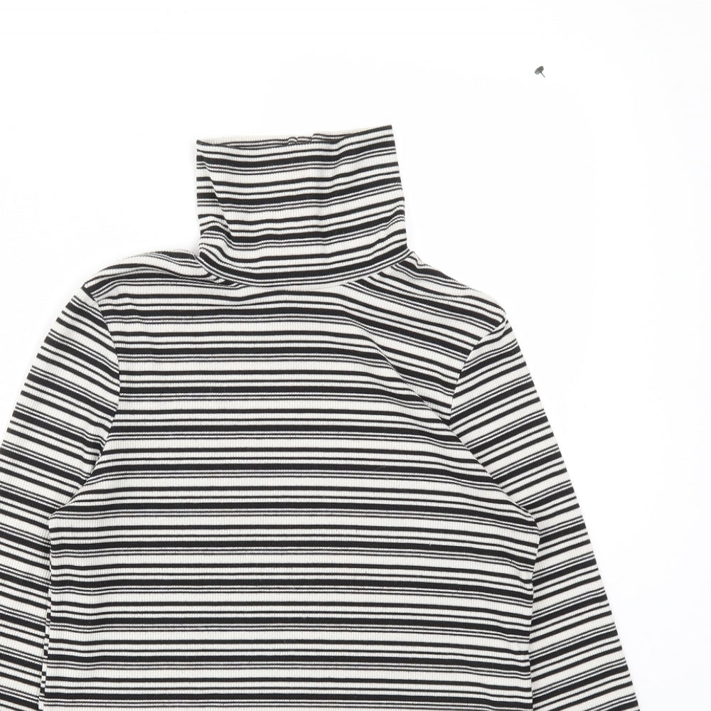 Cooperative Womens Black Striped  Basic T-Shirt Size S