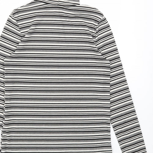 Cooperative Womens Black Striped  Basic T-Shirt Size S