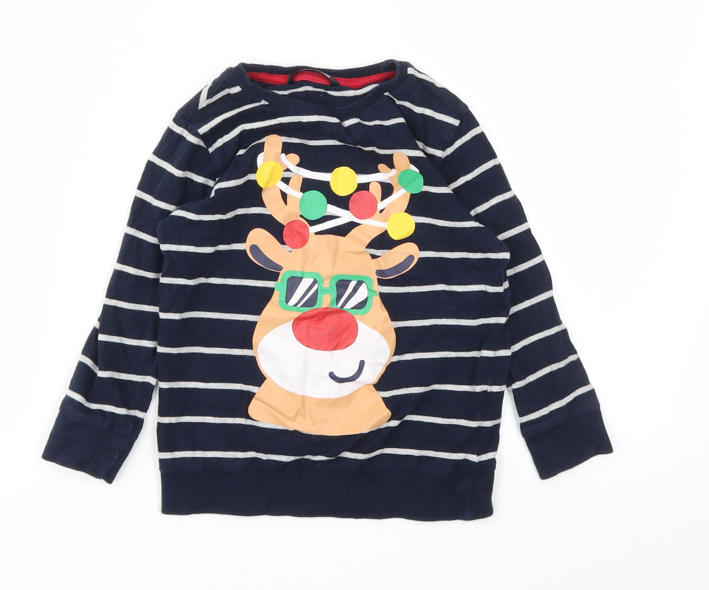 PEP&CO  Boys Blue Animal Print  Basic T-Shirt Size 4-5 Years