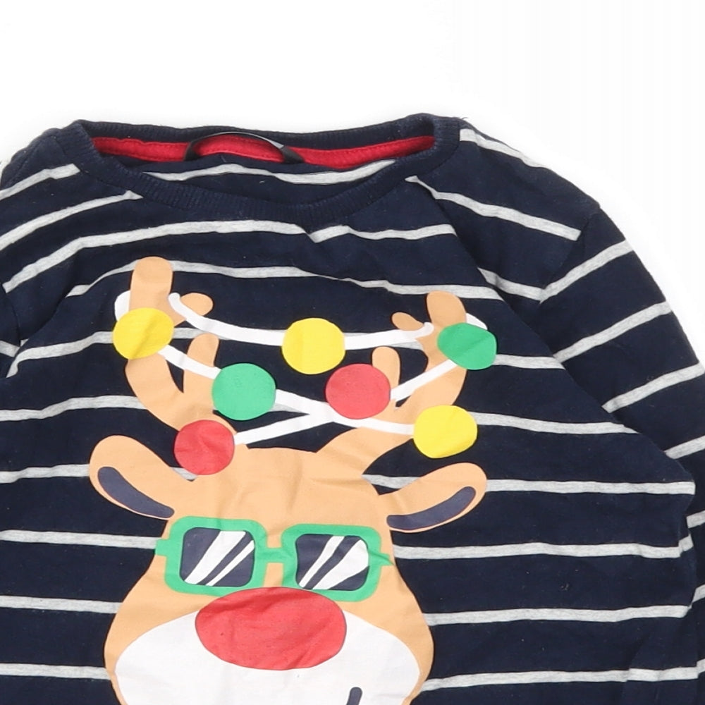 PEP&CO  Boys Blue Animal Print  Basic T-Shirt Size 4-5 Years