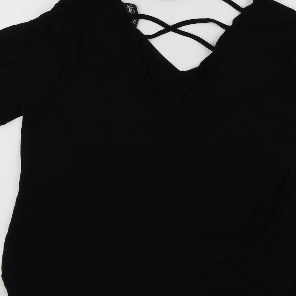 Miss Selfridge Womens Black   Basic T-Shirt Size 12