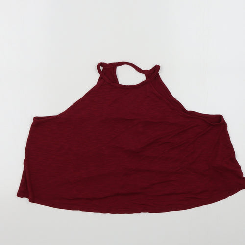 H&M Womens Red Colourblock  Basic T-Shirt Size M