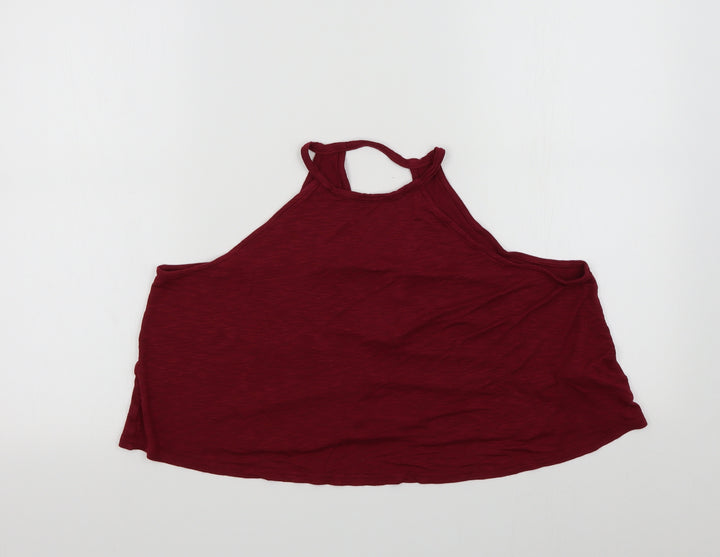 H&M Womens Red Colourblock  Basic T-Shirt Size M