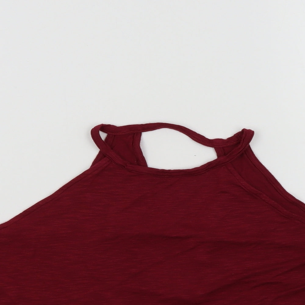 H&M Womens Red Colourblock  Basic T-Shirt Size M
