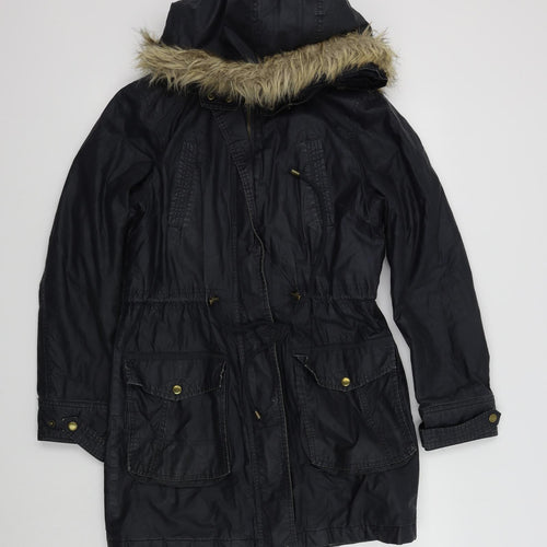 M&S Womens Blue   Overcoat Coat Size 10