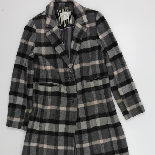 Prinsiples Womens Black Check  Overcoat Coat