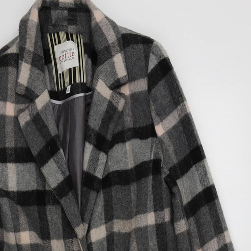 Prinsiples Womens Black Check  Overcoat Coat