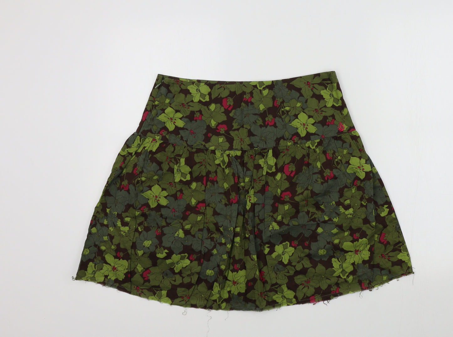 SCOUT Womens Green Floral  Flare Skirt Size 6