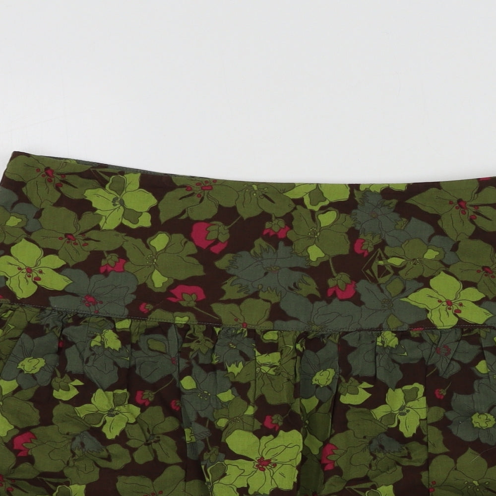 SCOUT Womens Green Floral  Flare Skirt Size 6