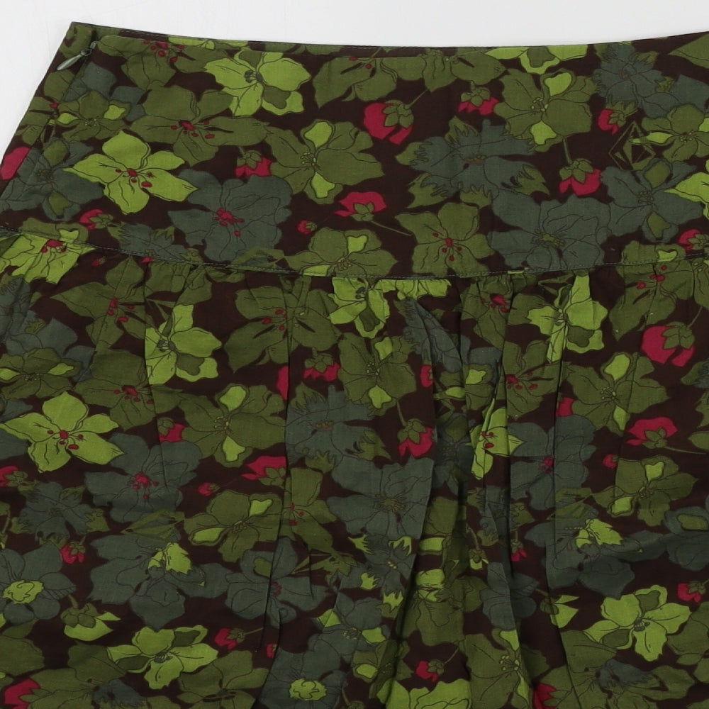 SCOUT Womens Green Floral  Flare Skirt Size 6