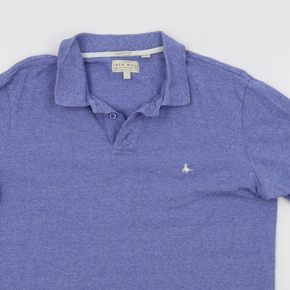 Jack Wills Mens Blue Colourblock   Polo Size L