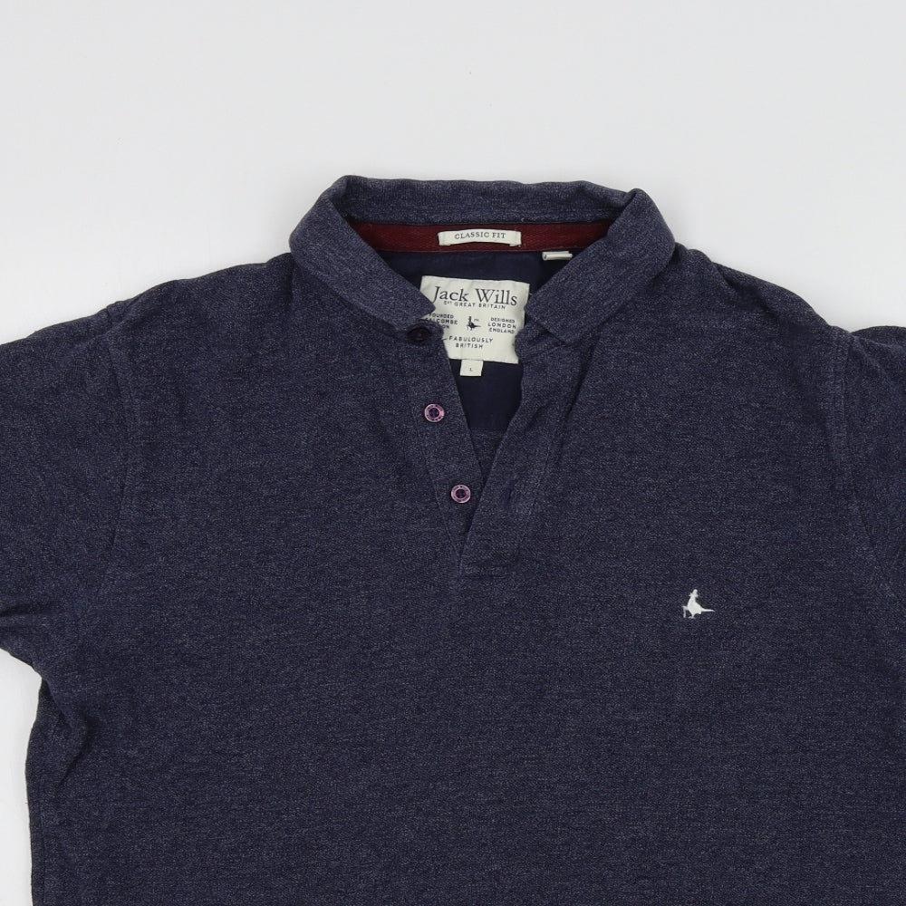 Jack Wills Mens Blue Colourblock   Polo Size L