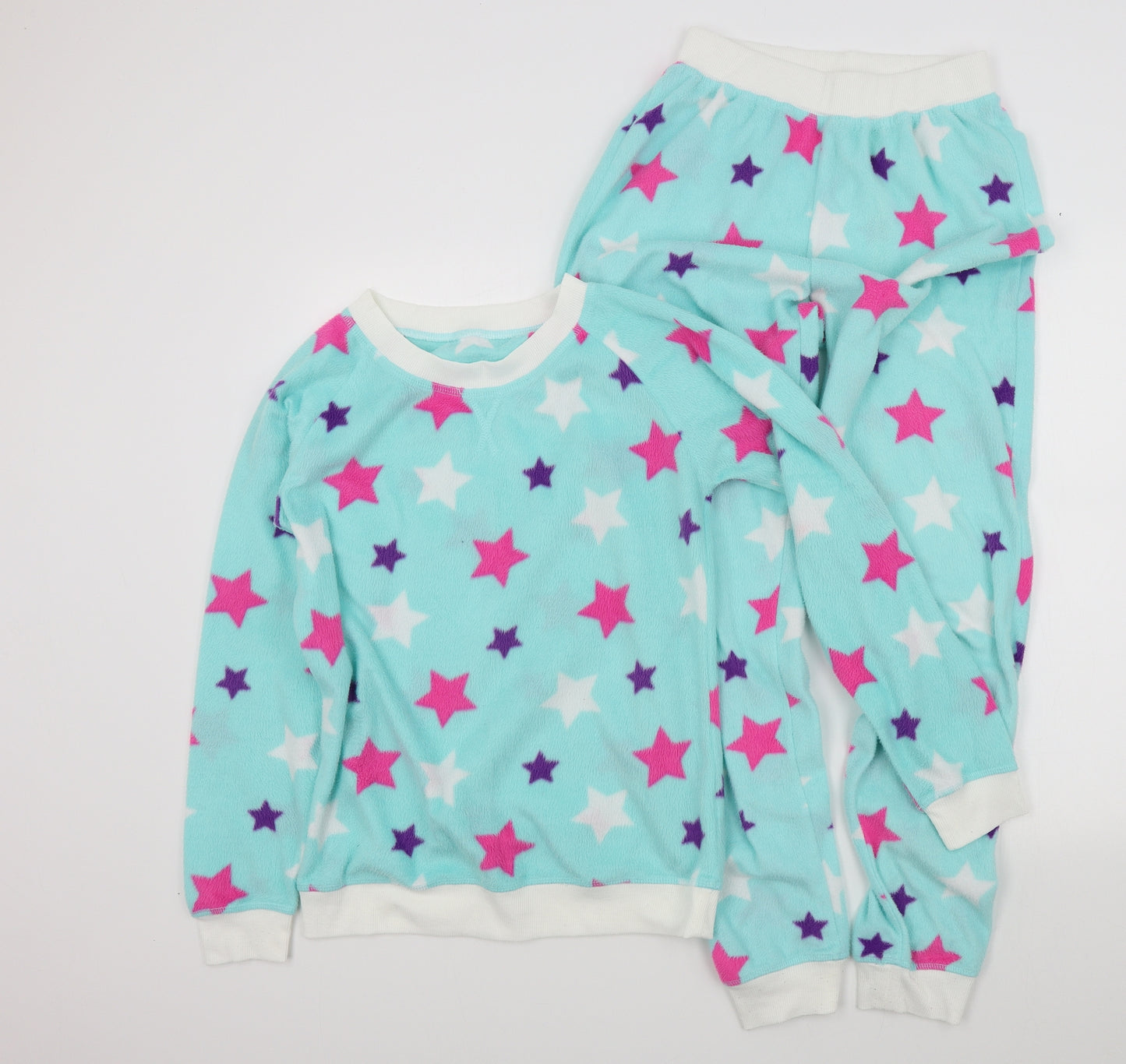 Preworn Womens Blue Geometric  Top Pyjama Set Size 8