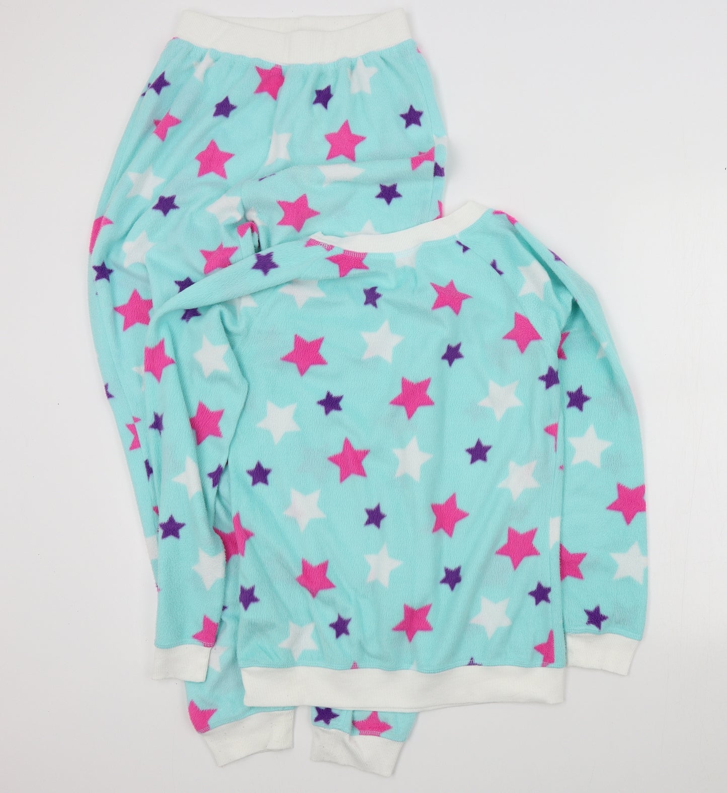 Preworn Womens Blue Geometric  Top Pyjama Set Size 8