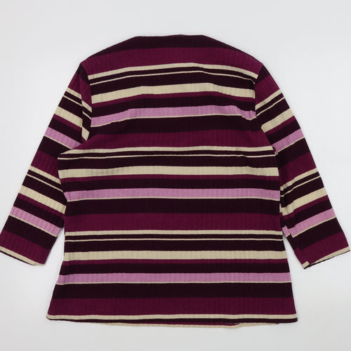 Country Casuals Womens Purple Striped  Pullover Jumper Size M