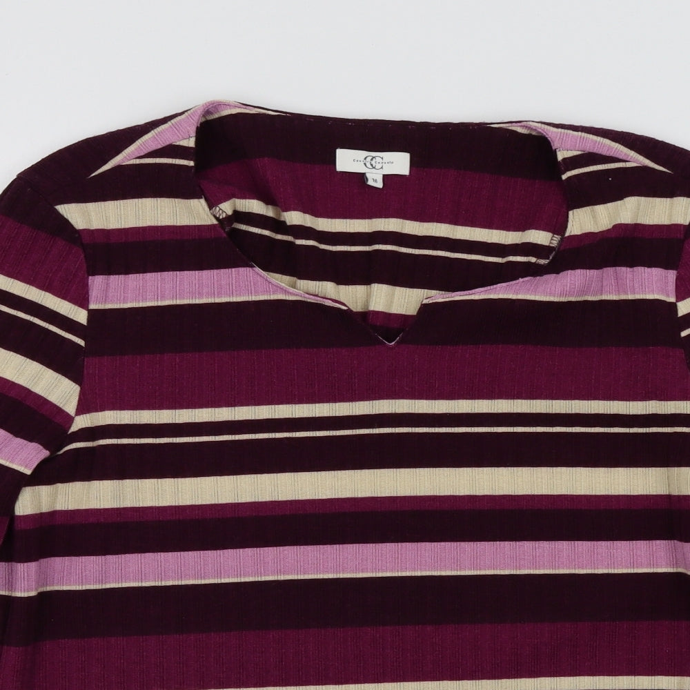 Country Casuals Womens Purple Striped  Pullover Jumper Size M
