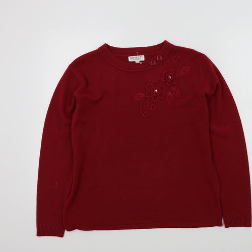 reflect Womens Red   Pullover Jumper Size M