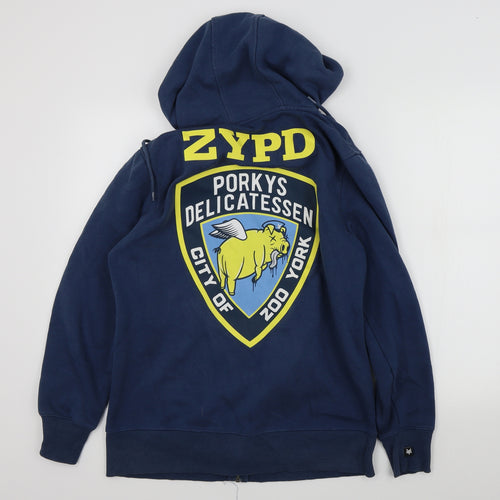 Zoo York Mens Blue Houndstooth  Full Zip Jumper Size L  - ZYPD