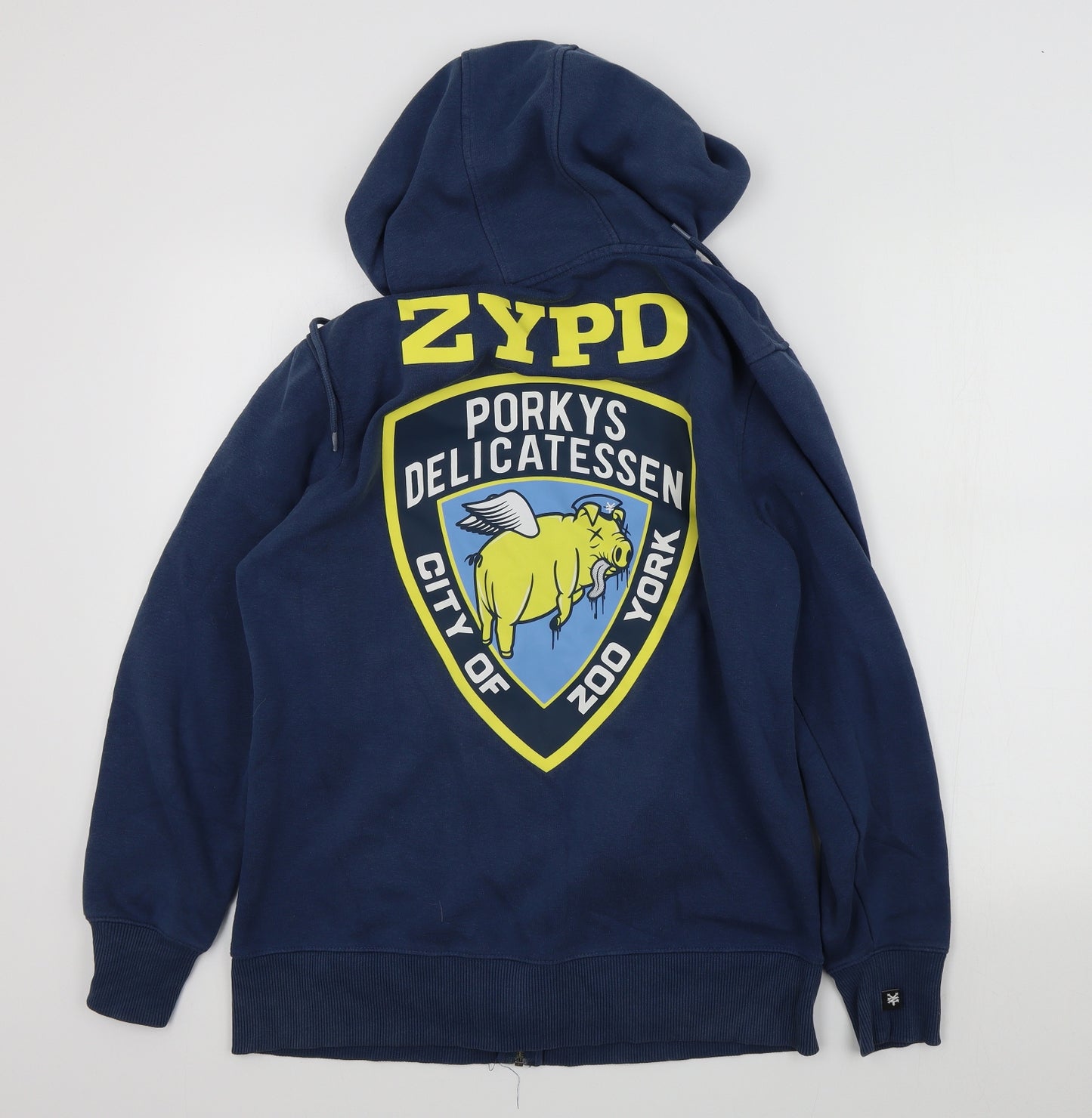 Zoo York Mens Blue Houndstooth  Full Zip Jumper Size L  - ZYPD