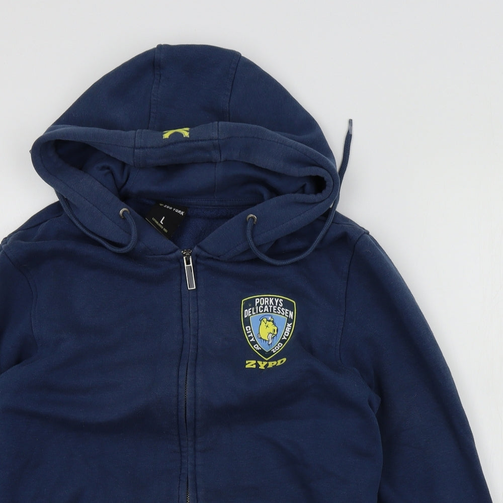 Zoo York Mens Blue Houndstooth  Full Zip Jumper Size L  - ZYPD